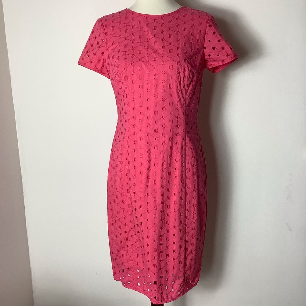 Brooks brothers Pink shift eyelet dress